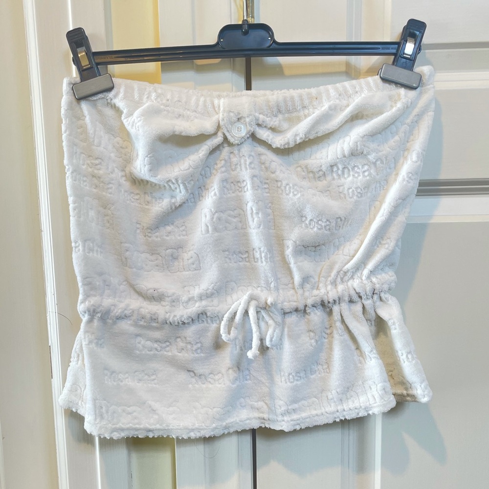 Rosa Cha White Vintage Terrycloth Tube Top